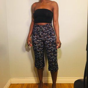 Abstract Print Capri Trousers